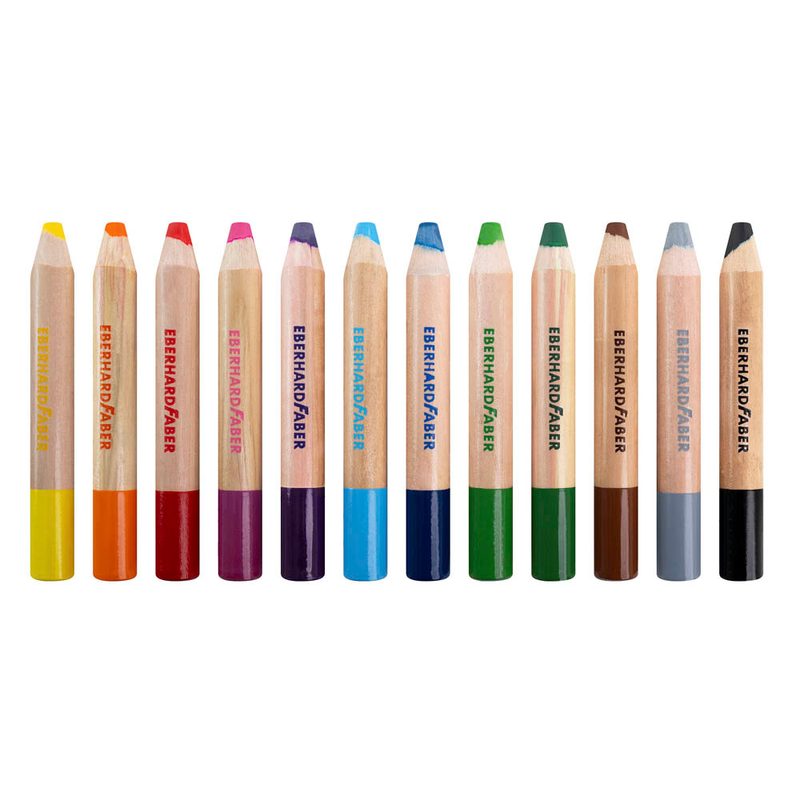 Jumbo MiniMaxi 3in1 Buntstifte wasservermalbar° - Polly Paper - Umweltfreundliche Schreibwaren