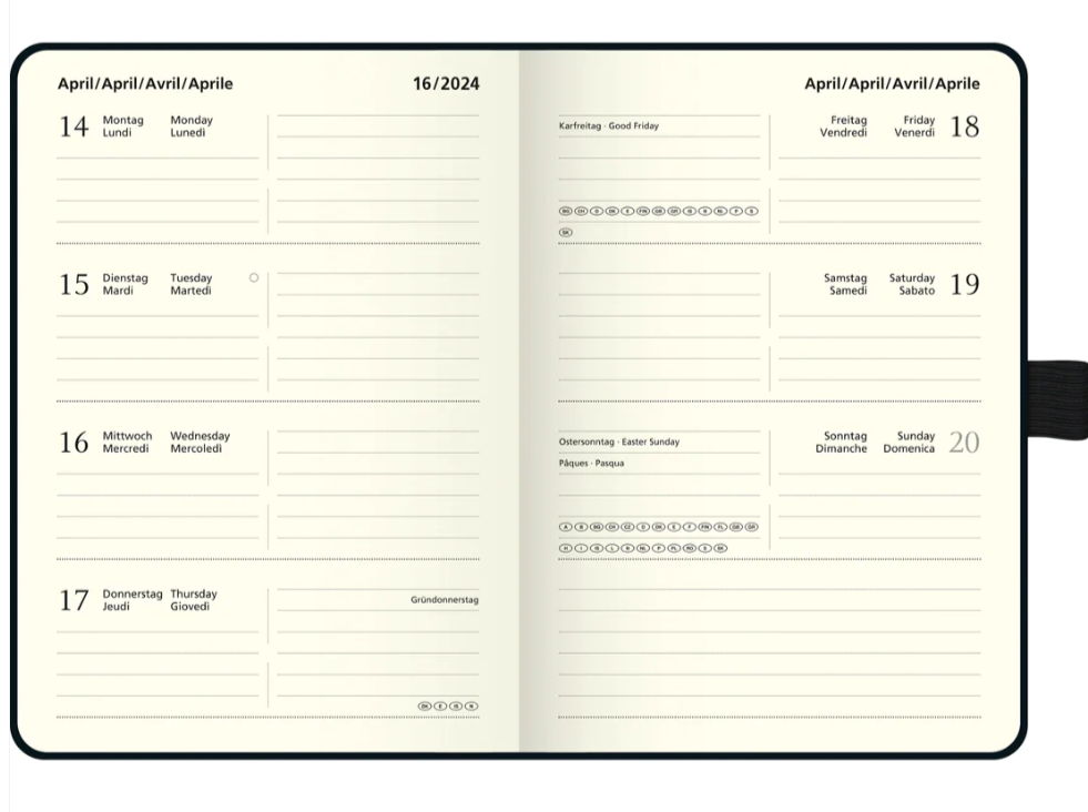 Taschenkalender A6 Kompagnon 732 1W/2S Brunnen 26/2027