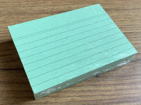 Karteikarten liniert A7 grün 100Bl - Polly Paper - Umweltfreundliche Schreibwaren