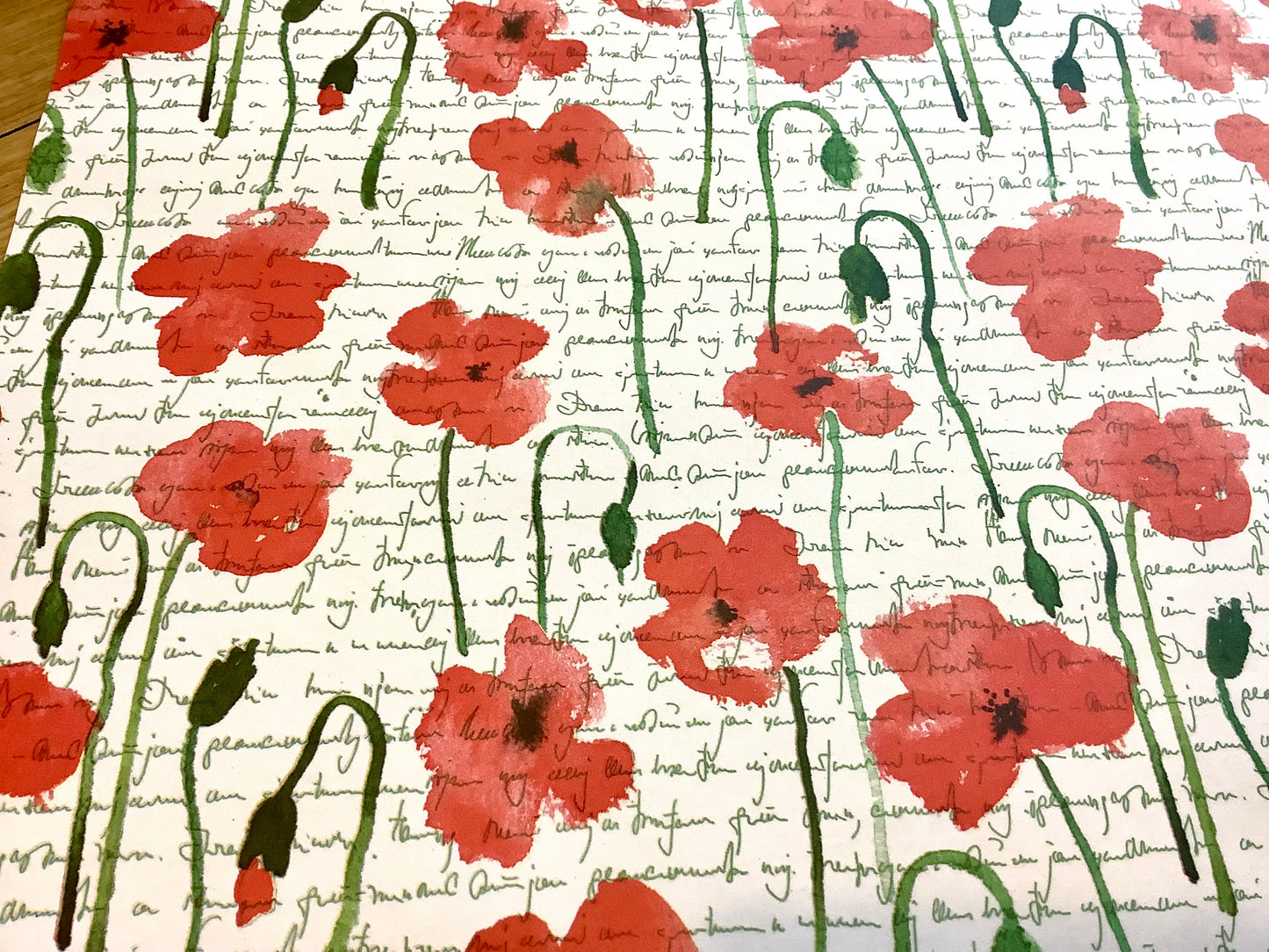 Geschenkpapier Mohnblumen