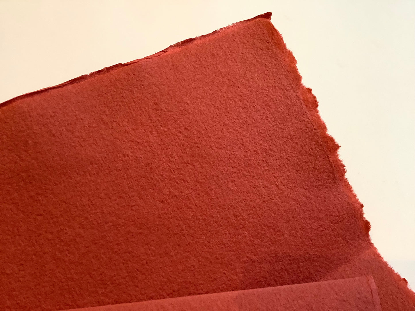 Bütten-Karte DL 10x21 ziegelrot l'Oliver handgeschöpft - Polly Paper - Umweltfreundliche Schreibwaren
