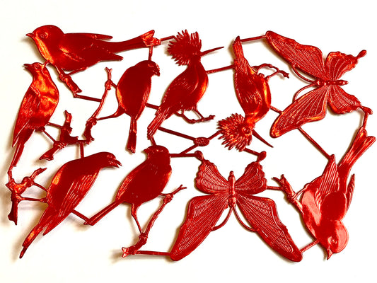 Dresdner Ornamente 8 Vögel 2 Falter (Papier) 1143°
