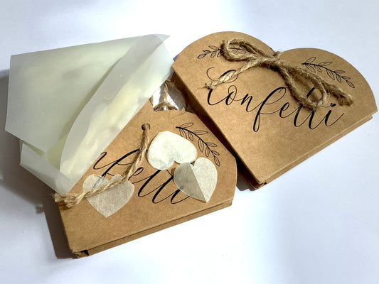 Herz-Konfetti aus Seidenpapier (biologisch abbaubar)°