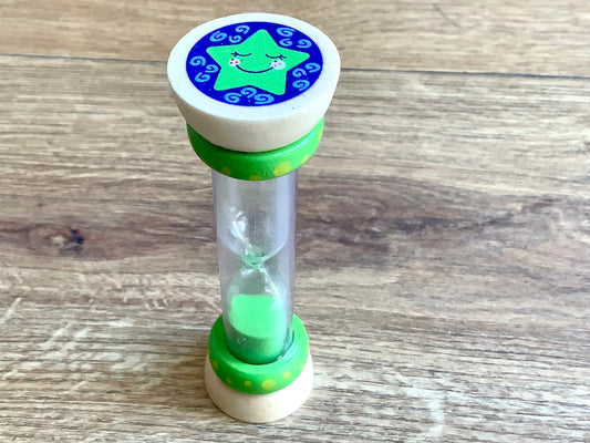 Sanduhr zum Zähneputzen Zahnfee 9,5cm Holz