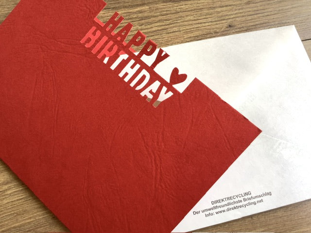 Klappkarte Happy Birthday gestanzt A6 / DIN lang