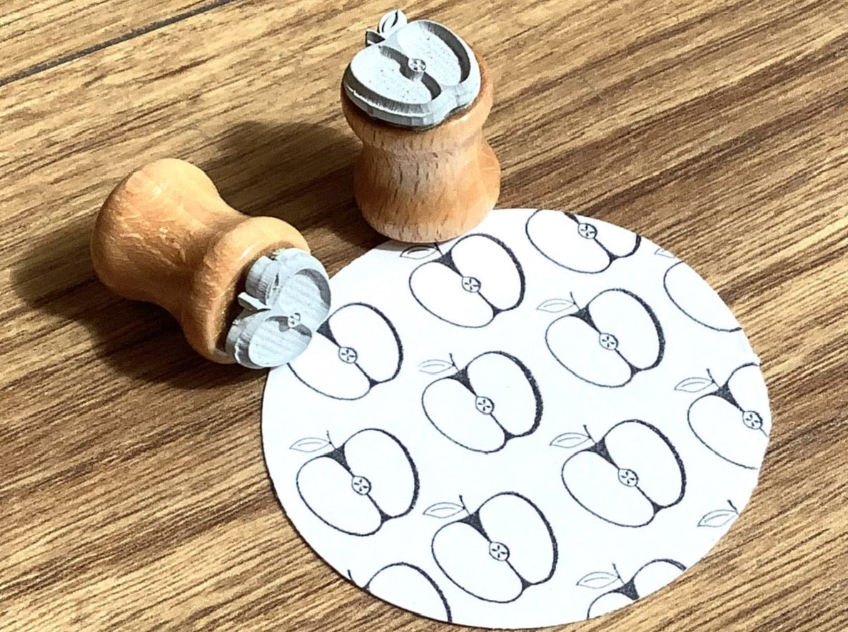 Ministempel Apfelhälfte (Bordschätze) - Polly Paper - Umweltfreundliche Schreibwaren