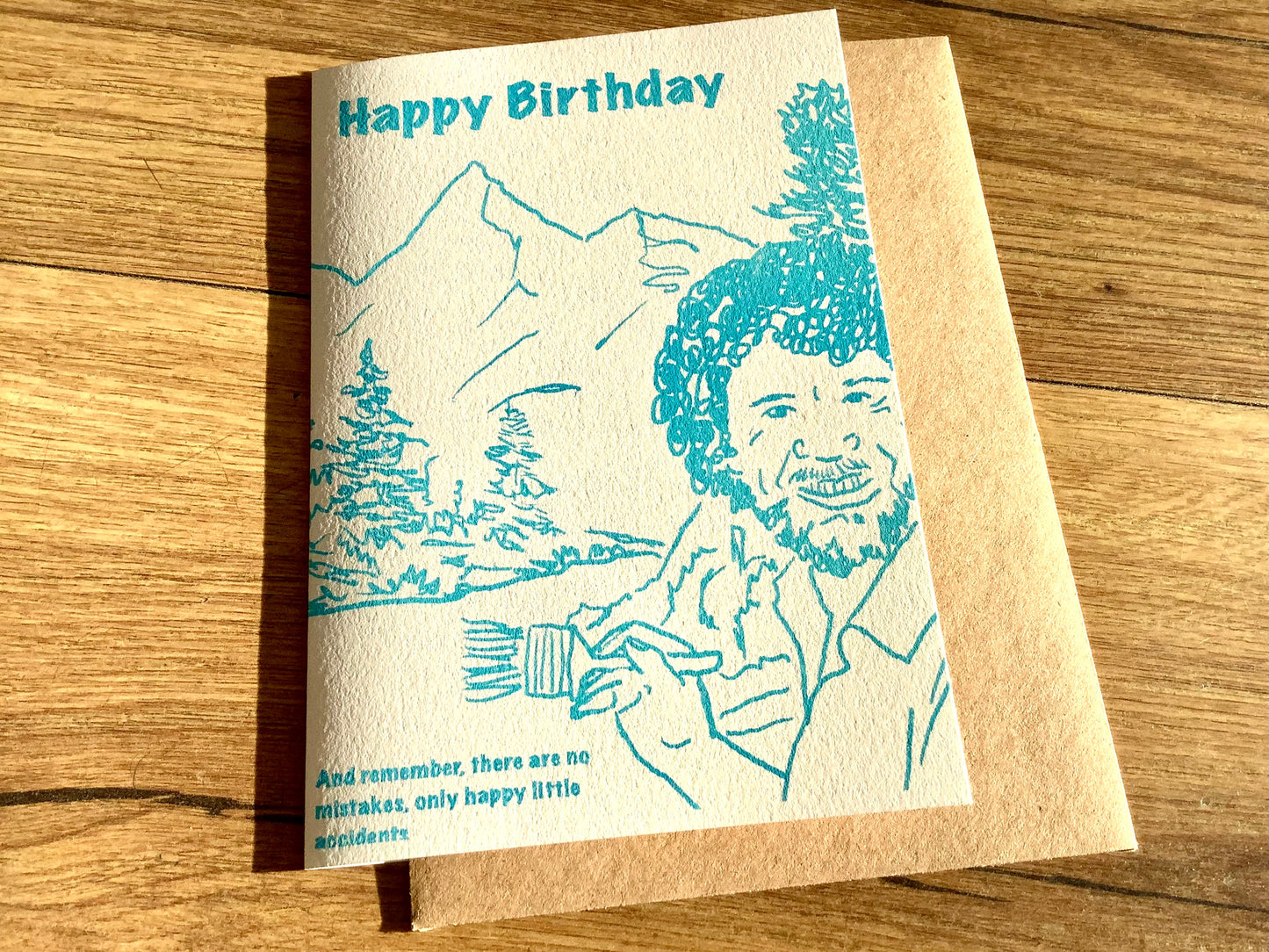Briefkarte Bob Ross (Superjujupress) - Polly Paper - Umweltfreundliche Schreibwaren