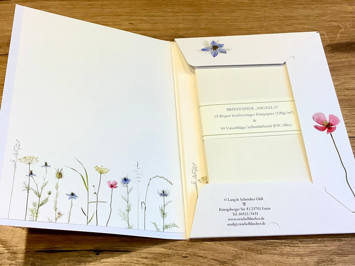 Briefpapier-Set A5 "Nigella" Blumen