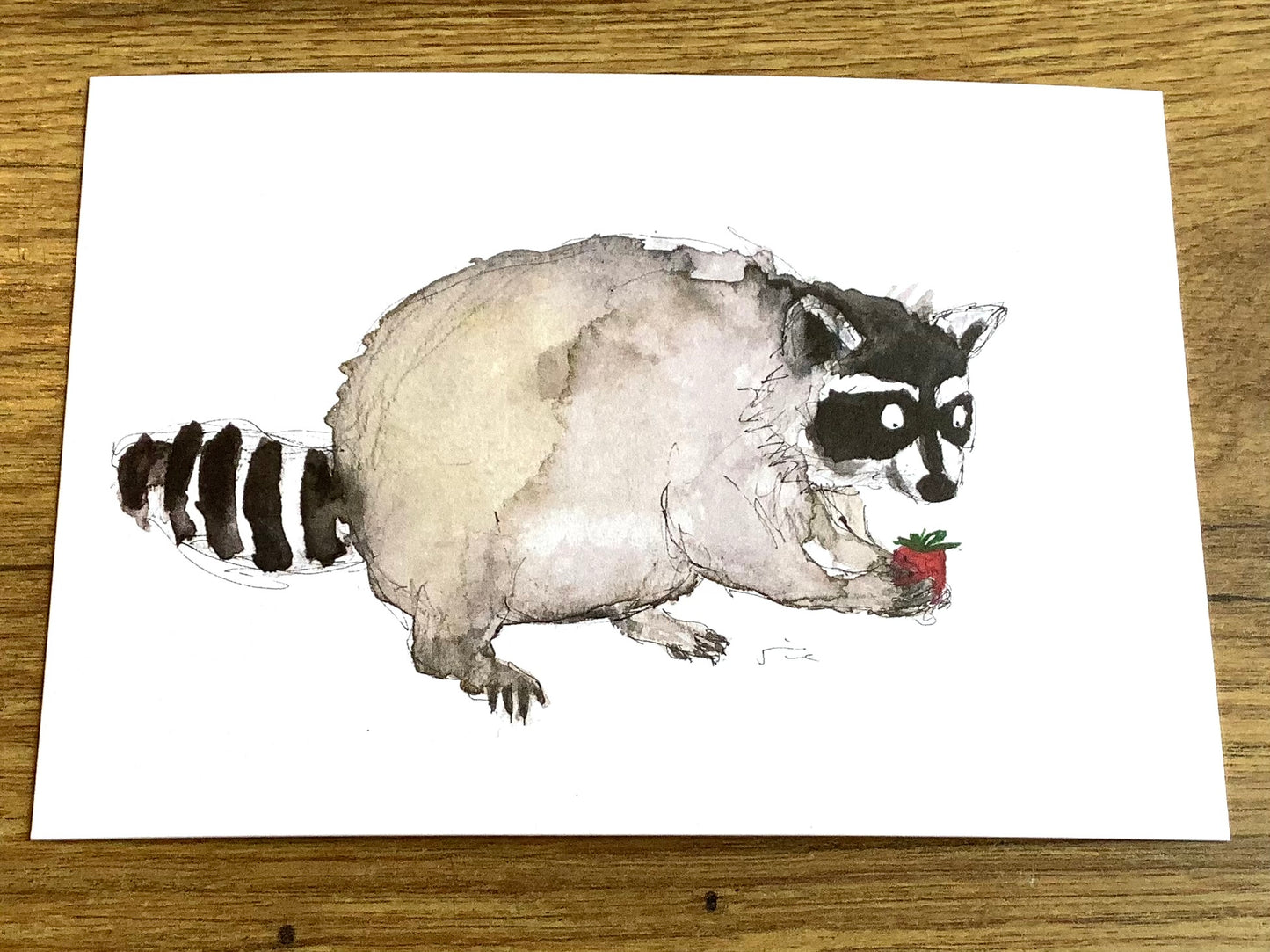 Postkarte Waschbär (JustinTime) - Polly Paper - Umweltfreundliche Schreibwaren