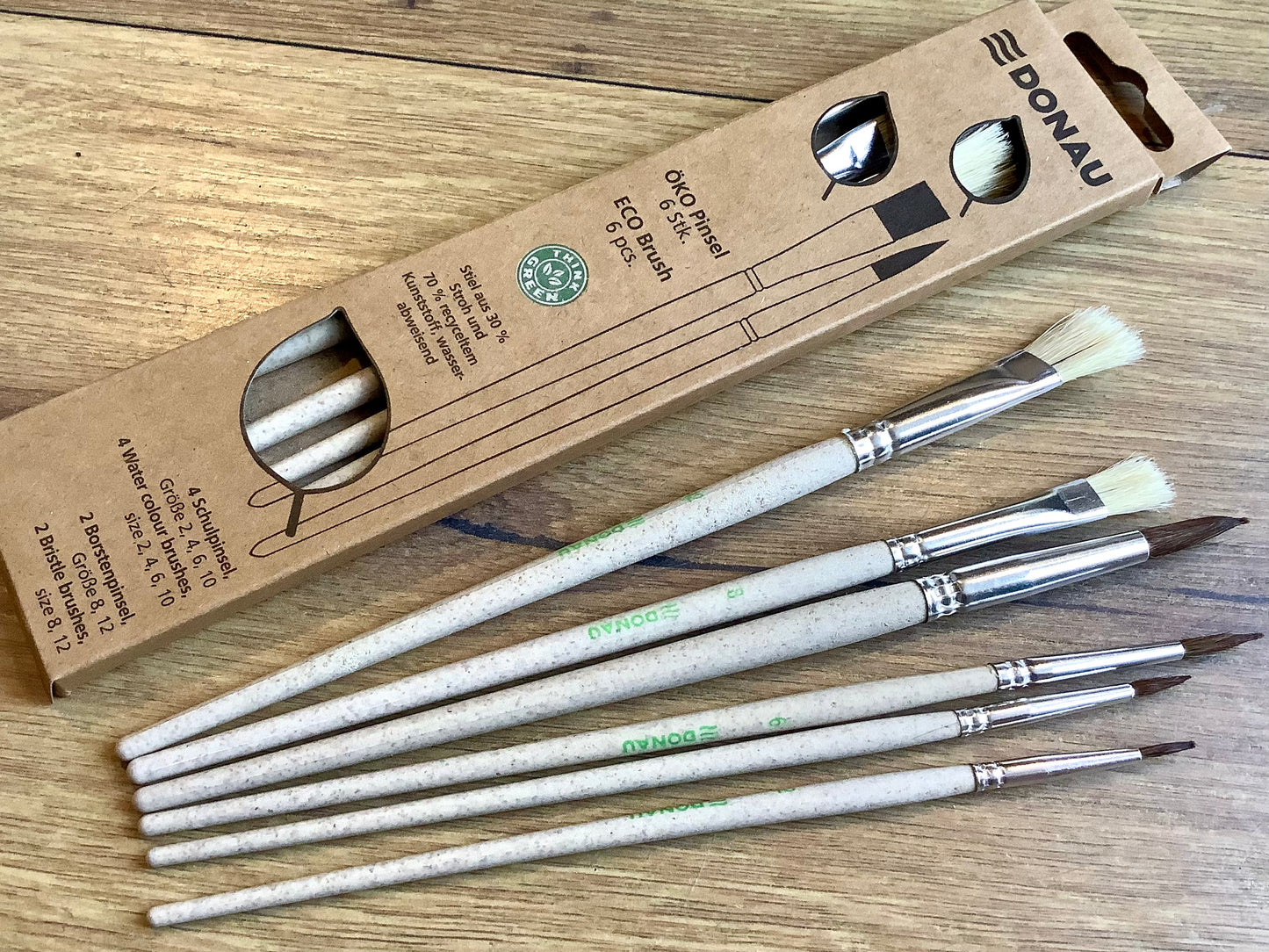 Pinsel-Set öko 6-teilig donau - Polly Paper - Umweltfreundliche Schreibwaren