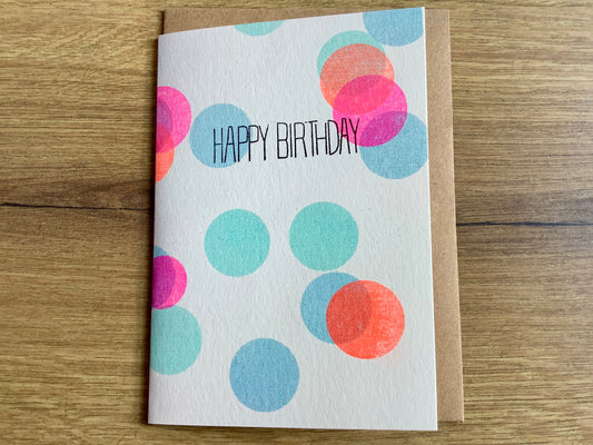 Briefkarte Happy Birthday Dots SJJ Punkte