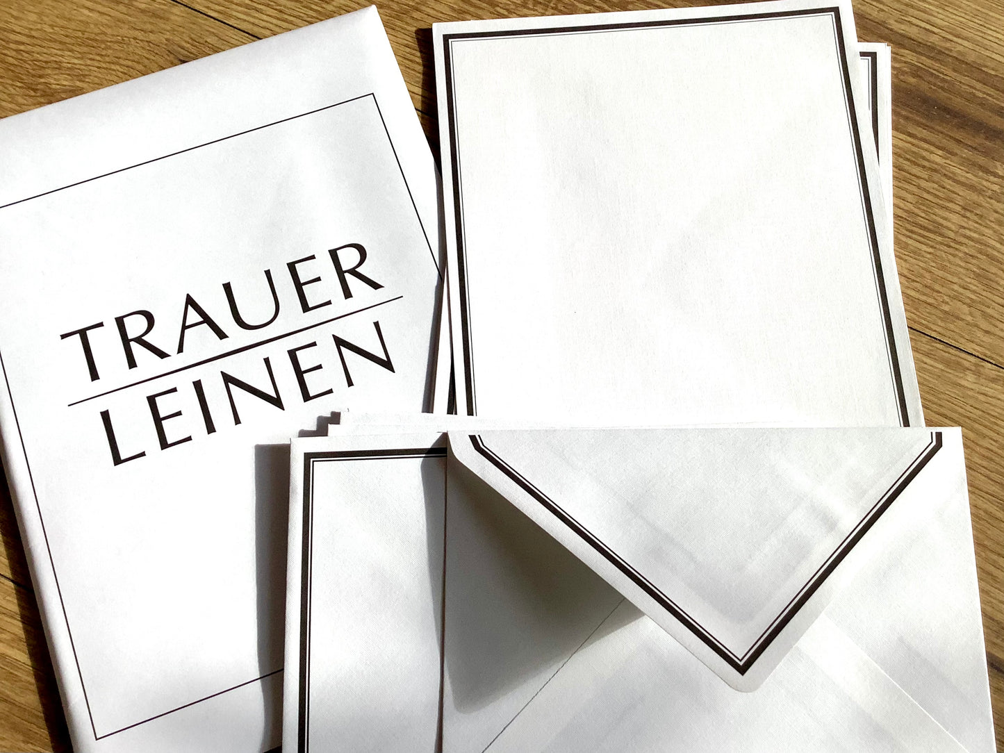 Trauerpost Set 5x A5-Karten / 5x C6-Kuverts ("Leinen")