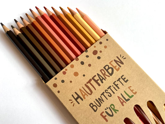 Hautfarben 12 Skin Tones Buntstifte° - Polly Paper - Umweltfreundliche Schreibwaren