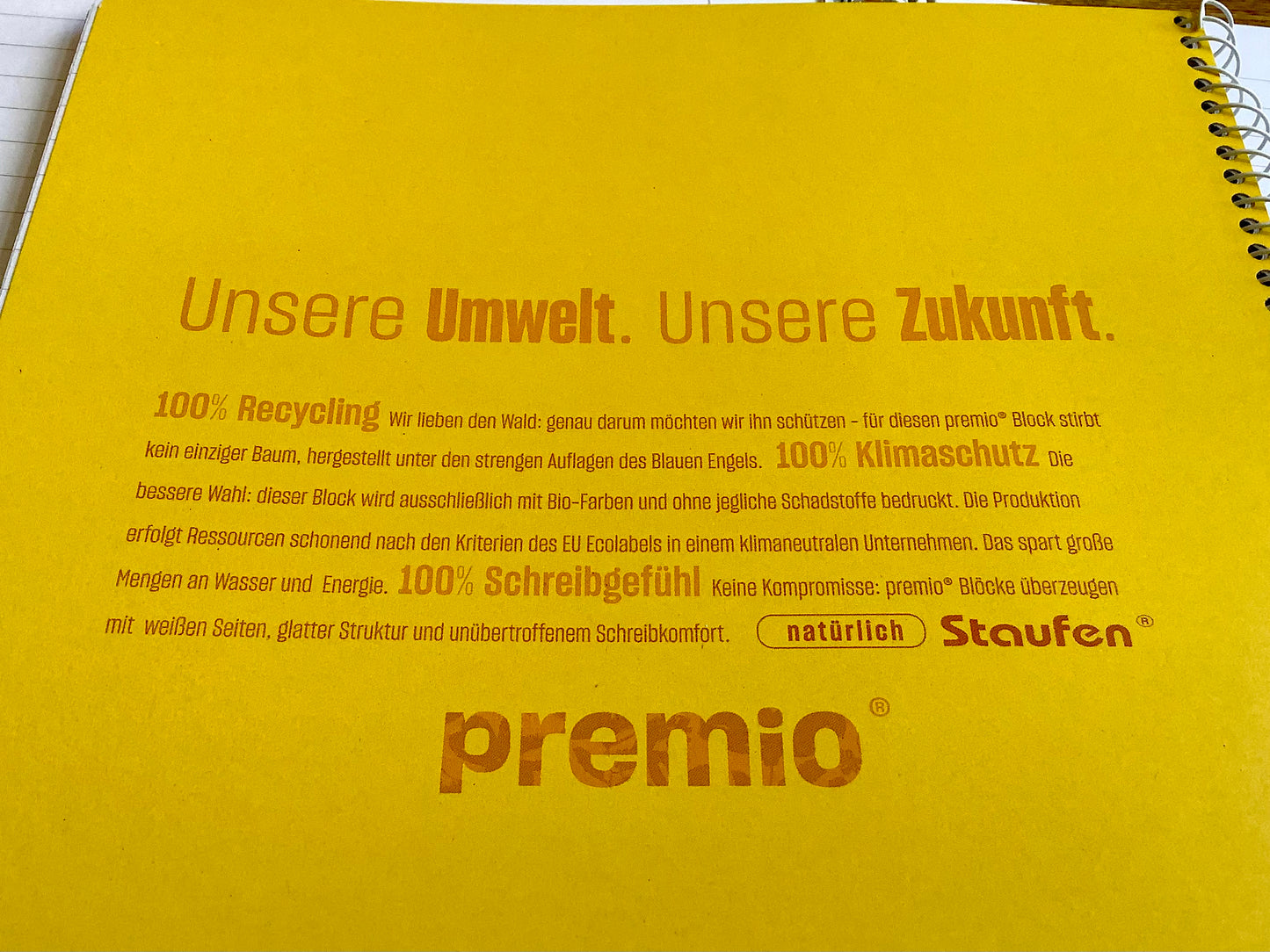 Collegeblock liniert 90g Premio Recycling Randlinien