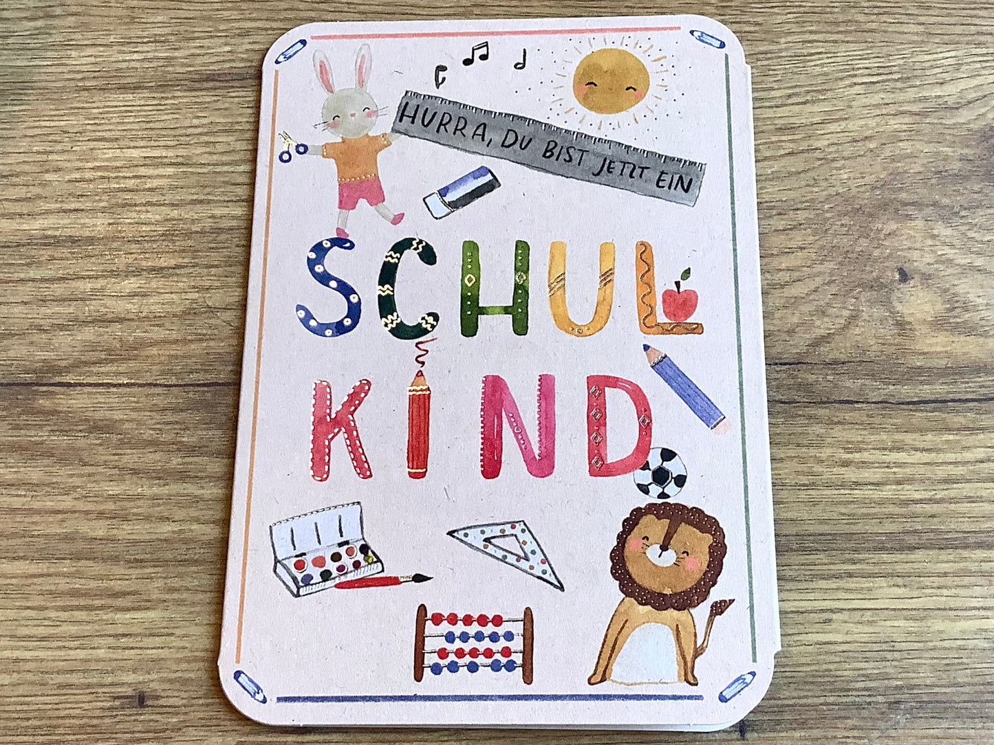 Briefkarte Zuckerrohr "Hurra Schulkind" (taurus) - Polly Paper - Umweltfreundliche Schreibwaren