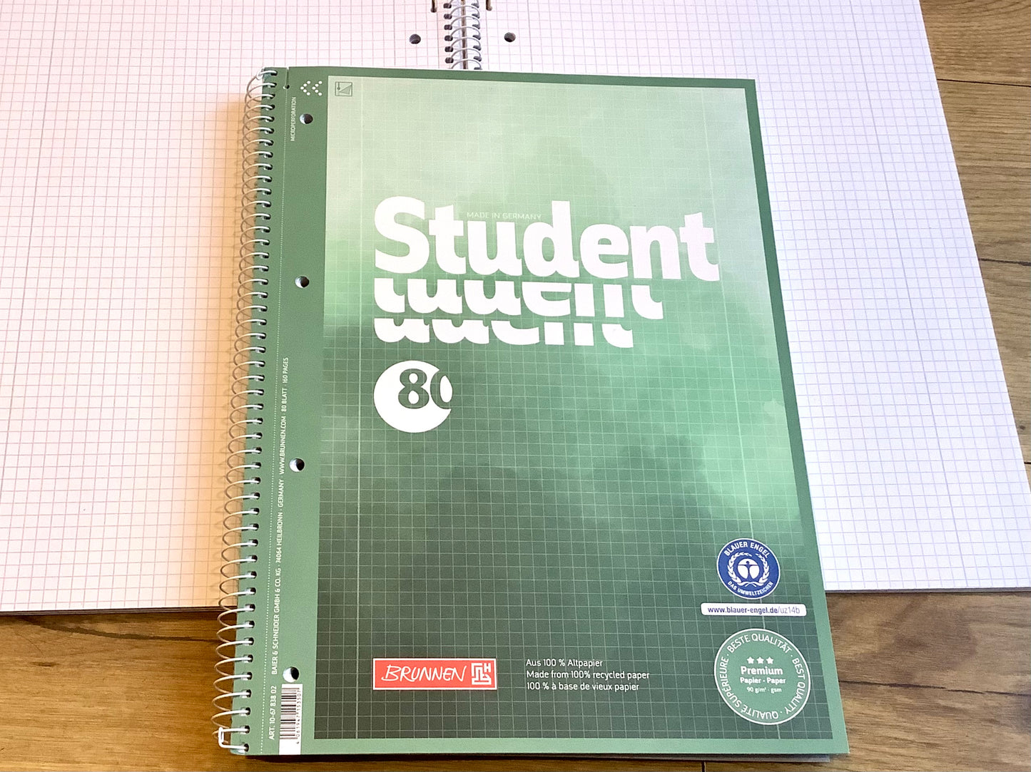 Collegeblock kariert 28 Premium 90g Student Brunnen RC 80Bl.