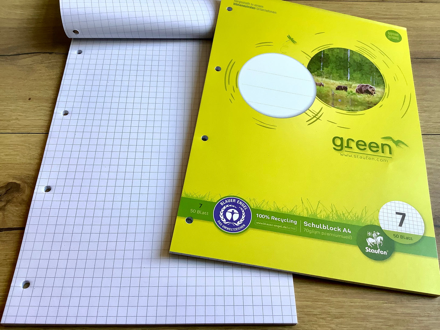 Matheblock Großkaro A4 Lin.7 gelocht 50Bl. Staufen