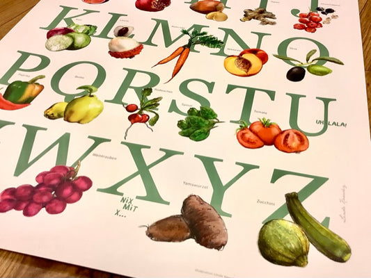 Poster ABC Früchte Alphabet 60x40cm (Schnurverlag)