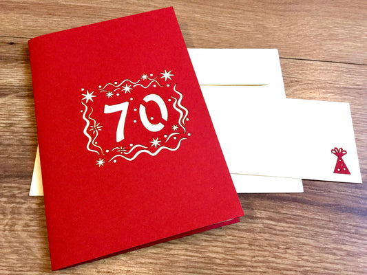 3D-Karte Pop-up 70. Geburtstag° - Polly Paper - Umweltfreundliche Schreibwaren