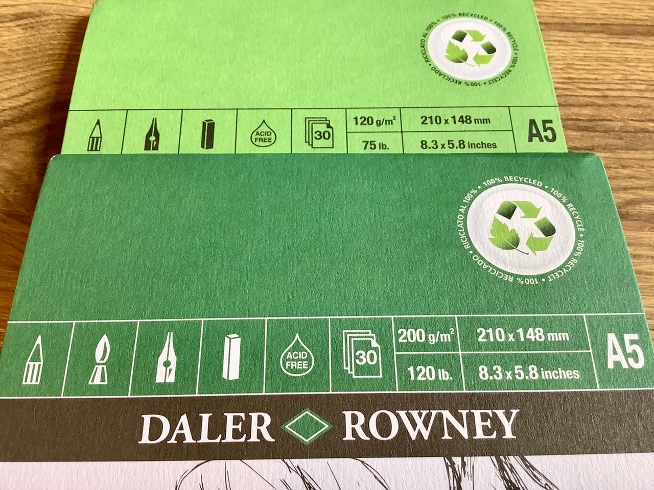 Zeichenblock A5 Fine Grain 30 Bl. Eco Daler Rowney° - Polly Paper - Umweltfreundliche Schreibwaren