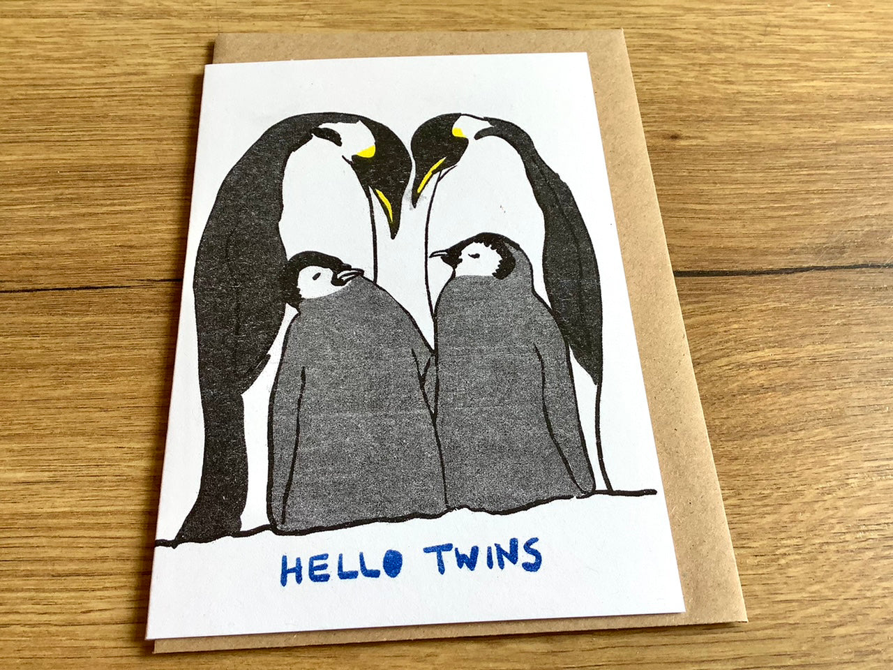 Briefkarte Hello Twins (Superjuju) - Polly Paper - Umweltfreundliche Schreibwaren