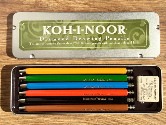 Set 6 bunte Fallminenstifte KOH-I-NOOR 2mm-Farbminen