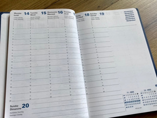 Wochenkalender 16x24cm ML „Ministre“ Quo Vadis blau 2025 (!)