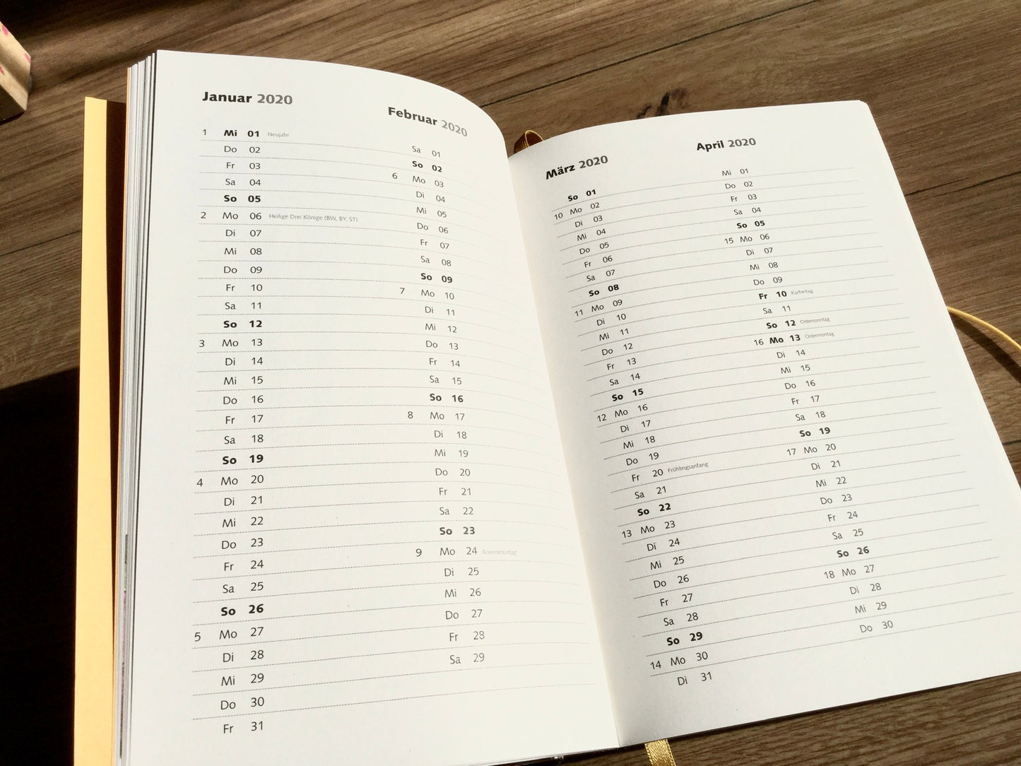 Wochenkalender zeitlos TaschenGARTEN Notizbuch