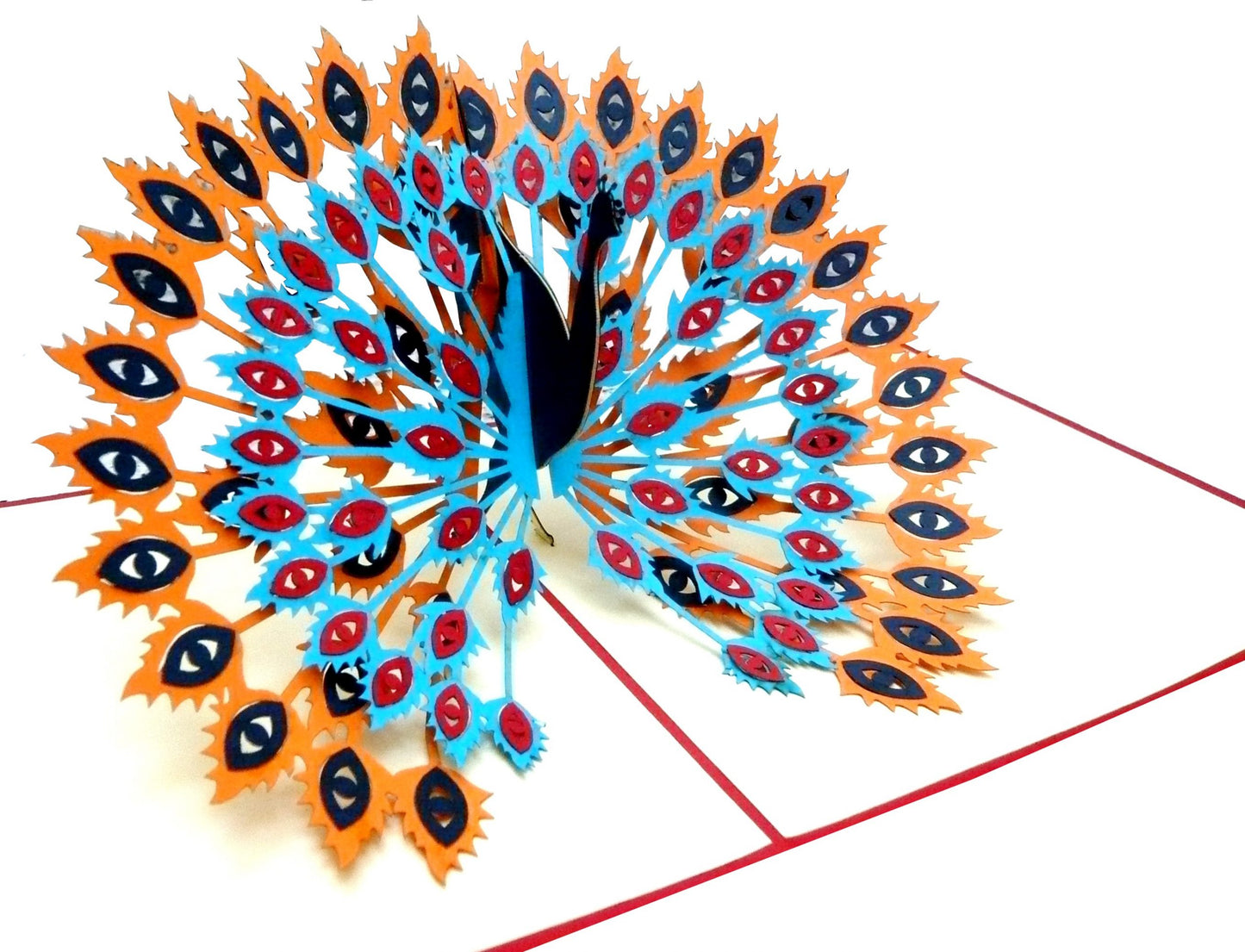 3D-Karte Pfau 15x15 Pop-up-Karte