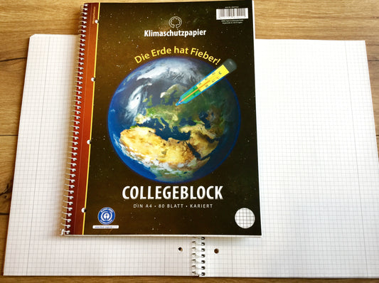 Collegeblock A4 Recyclingpapier kariert
