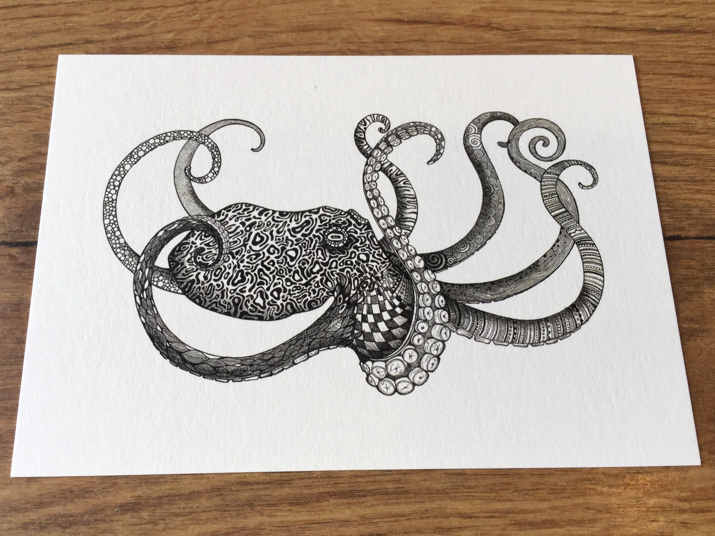 Postkarte Oktopus Bambus Ligarti - Polly Paper - Umweltfreundliche Schreibwaren