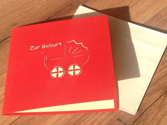 3D-Karte Kinderwagen Pop-up-Karte°