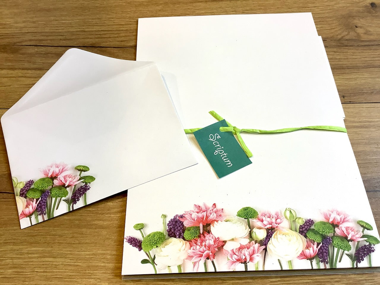 Briefpapier-Set Blumen 12xA4 12xC6 recycelt