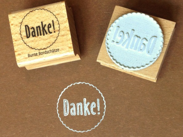 Stempel von Bunte Bordschätze 3x3cm Danke!