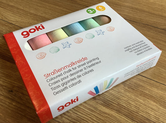Straßenmalkreide bunt 6 Farben rund 10,5cm goki
