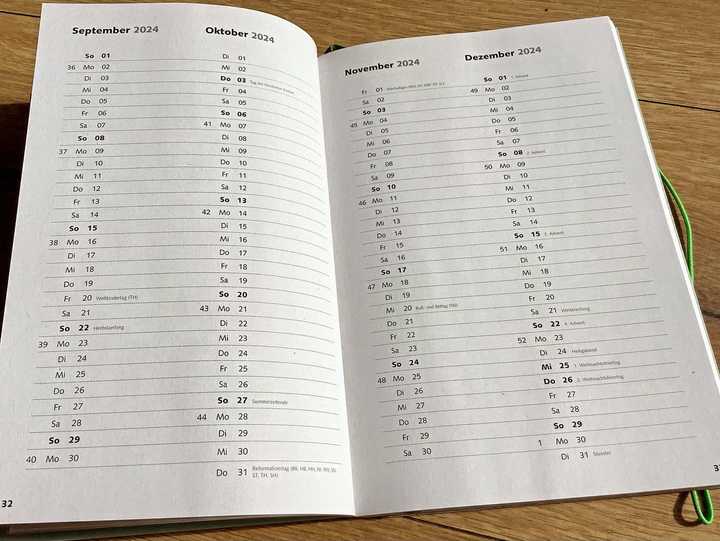 Wochenkalender zeitlos TaschenGARTEN Notizbuch