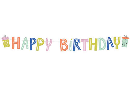 Papier-Girlande Happy Birthday bunt 1.5m