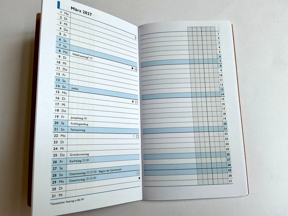 Monatsplaner Sichtkalender 9x15 braun Brunnen 2027