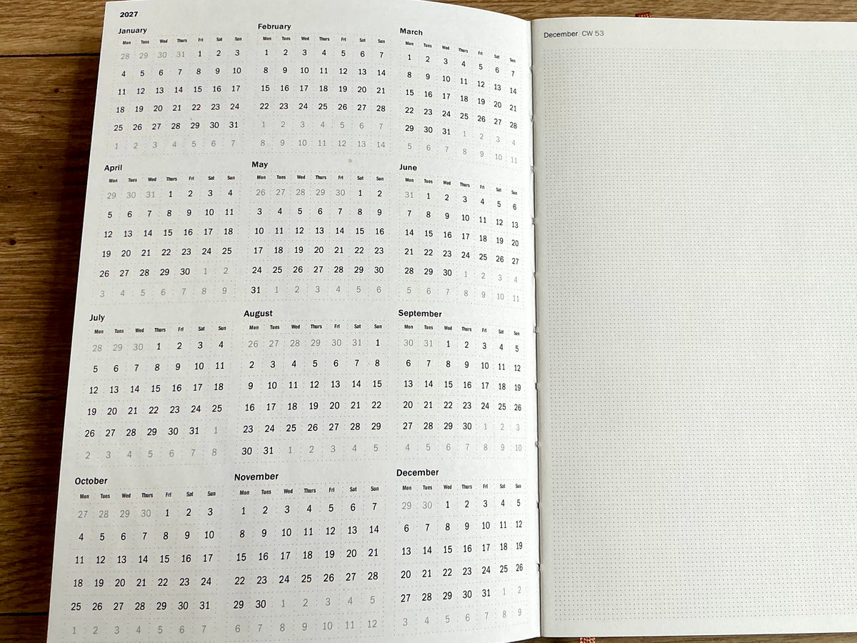 Wochenkalender A5 1W/1S blau Recyclingpapier 2027