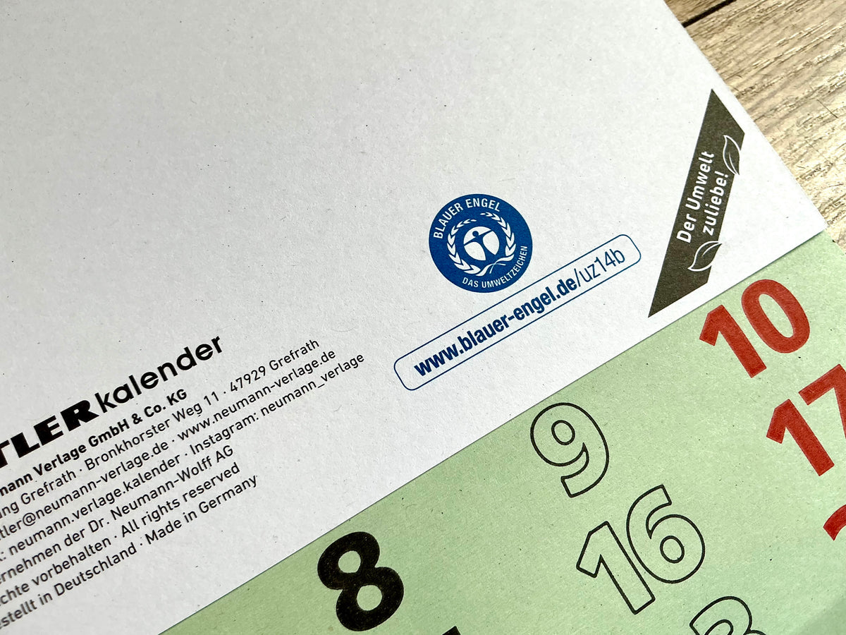 Dreimonatskalender Zettler recycelt 2027