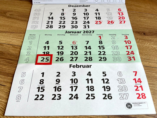 Dreimonatskalender Zettler recycelt 2027