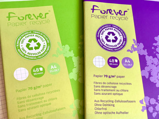 Notizheft A4 96S. kariert 70g Forever - Polly Paper - Umweltfreundliche Schreibwaren