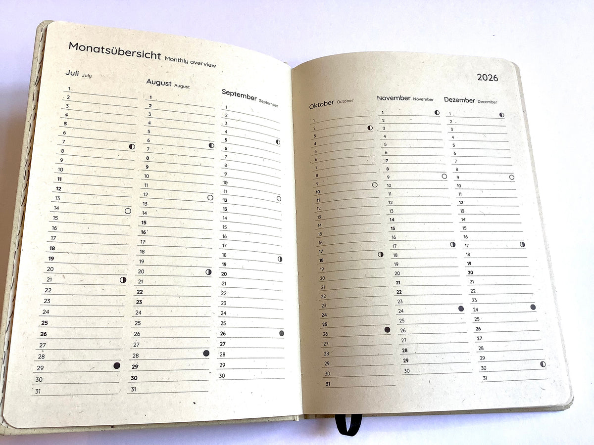 Wochenkalender A5 matabooks Graspapier vegan 2027