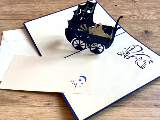 3D-Karte Kinderwagen Pop-up-Karte°