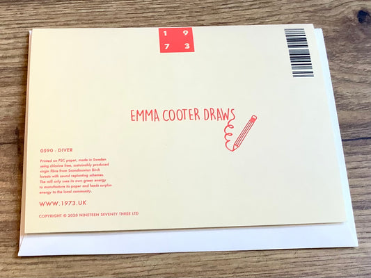 Grußkarte Happy Birthday Diver Emma Cooter 1973