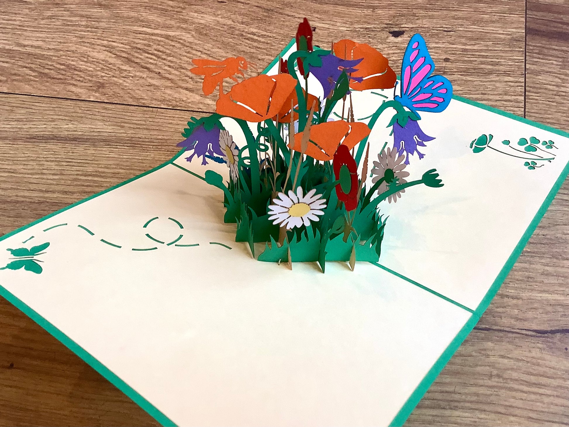 3D-Karte Pop-up Blumenwiese Sommerblumen - Polly Paper - Umweltfreundliche Schreibwaren