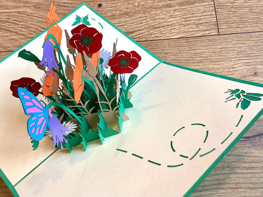 3D-Karte Pop-up Blumenwiese Sommerblumen - Polly Paper - Umweltfreundliche Schreibwaren