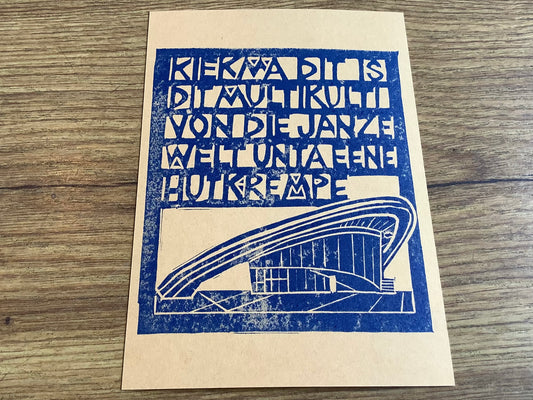 Postkarte Schwangere Auster HKW Multikulti (Flitzpost) - Polly Paper - Umweltfreundliche Schreibwaren