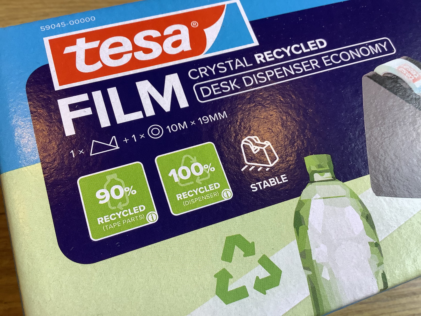 Tischabroller tesa eco Recyclingplastik +1 Rolle 10m19mm