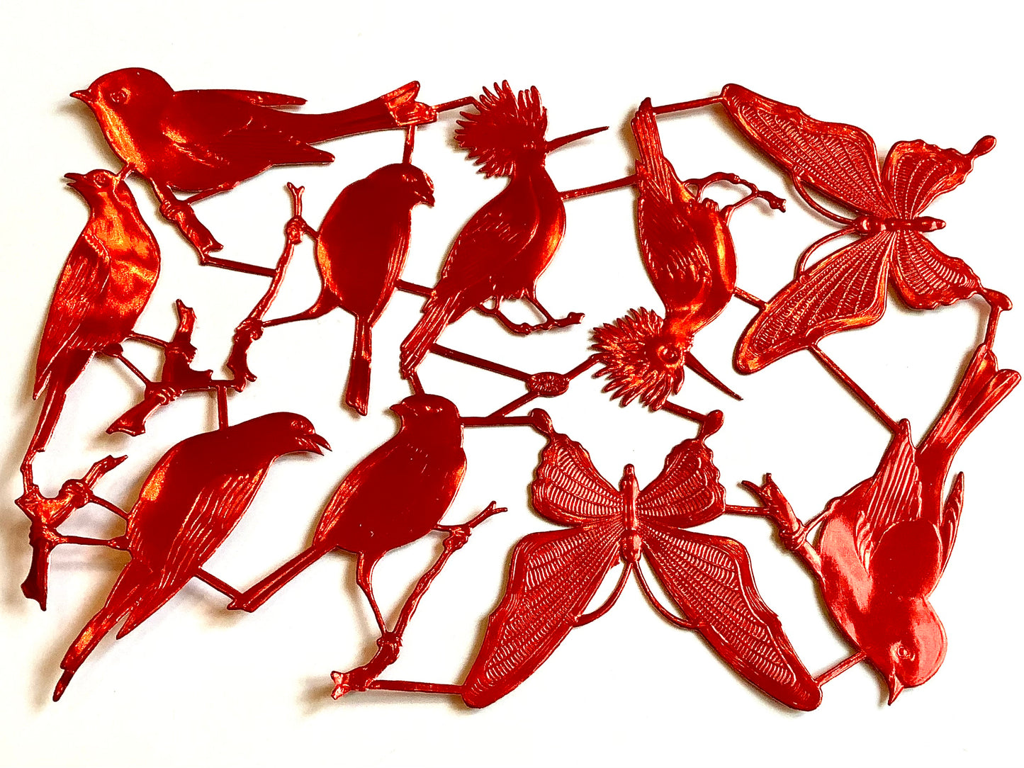 Dresdner Ornamente 8 Vögel 2 Falter (Papier) 1143°